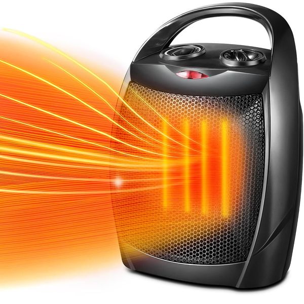 Small Electric Space Heater Ceramic Space Heater,Portable Heater Fan for Offi...