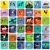 36 Pair Animal Matching Game Flash Cards Erasable (Each Measures 2” X 2”)