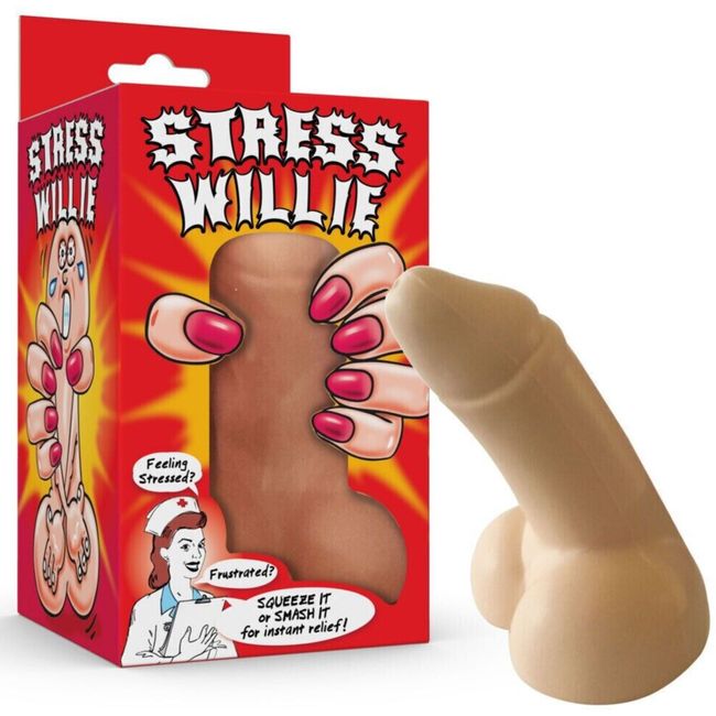 STRESS WILLIE Squeeze -  Squeezable Relief Pecker Willy Adult Novelty Gag Toy