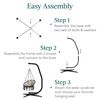 Best Choice Products Metal Hanging Hammock C-Stand for Chair/Weather-Resistant Finish, Offset Base - Stand Only - Black