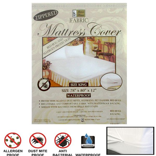 6 Pc King Size Waterproof Mattress Protector Zippered Anti Bed Bug Cover Sheets