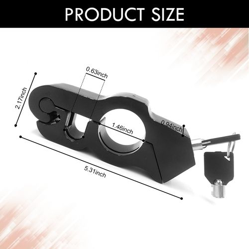 pinflaw 1 PC Motorcycle Grip Brake Lock, 5-5/16" x 2-3/16" x 15/16" Alloy Anti-Theft Throttle Lock, Replacement Modification Accessories, Suitable for Motorcycles, Scooters, Bicycles, ATVs (Black)