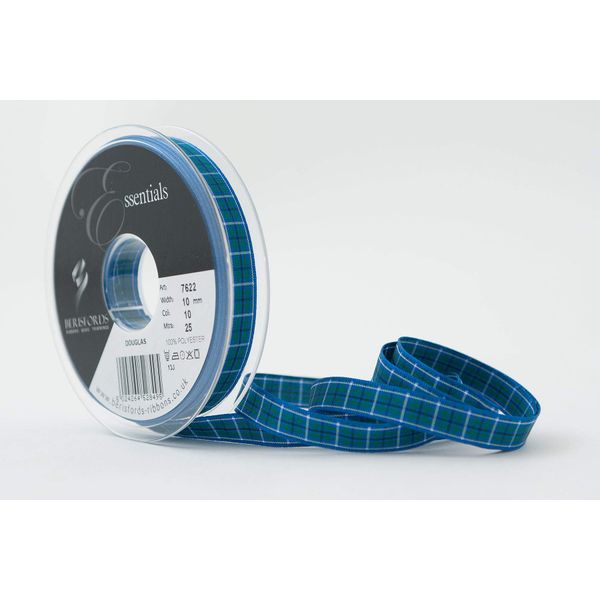 Berisfords Polyester Tartan, Douglas, 10.4 x 10.4 x 1.6 cm