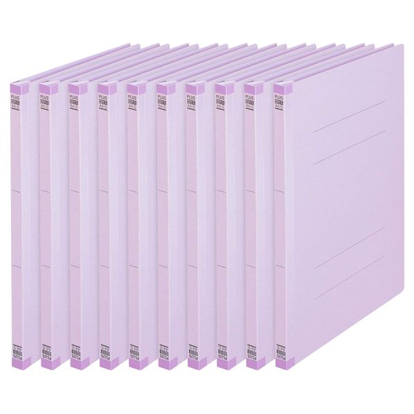 Plus #021S 79-432 Reinforced Back Flat File, A4 Vertical, 2 Holes, 10 Books, Violet