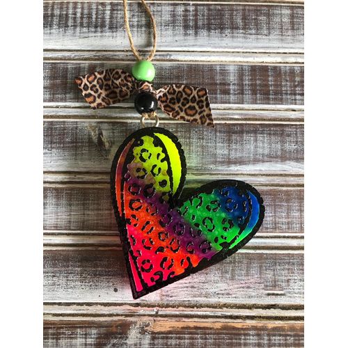 Fuehbur Mama Heart Leopard Car Freshie Mold Heart Shape Aroma Beads Baking Soap Resin Candles Mould-Oven Safe【Upgraded Soft Material】