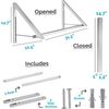 Double Foldable Clothing Rack w/ Extension Rod, Wall-Mounted Retractable Clothes Hanger for Laundry Dryer Room, Hanging Drying Rod, Small Collapsible Folding Garment Racks, Dorm Accessories (Chrome)