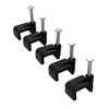 On1shelf® Black Flat Cable Clips with Fixing Nail 4mm 50 Pieces