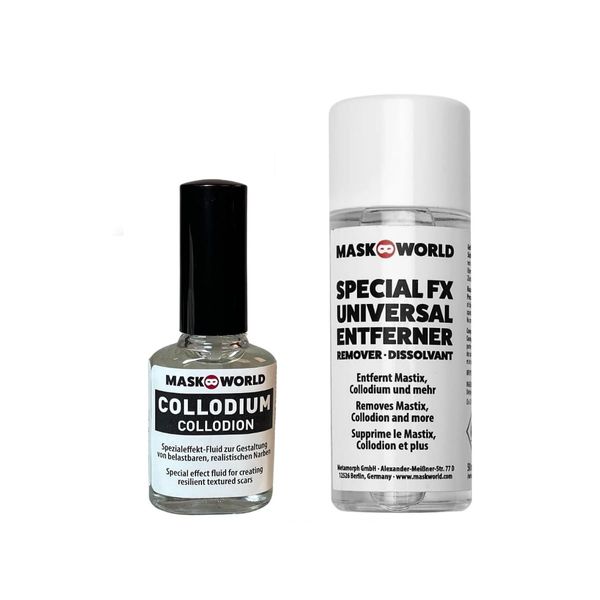 Collodium Scar Fluid 10 ml Special FX Make-Up & Remover 50 ml - Horror Makeup Set