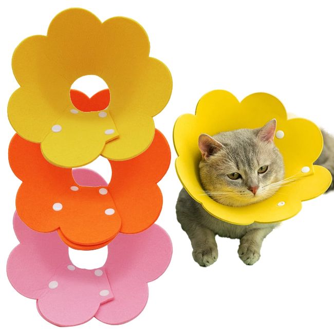 DKDDSSS 3PCS Katze Schutzkragen, Soft Weich Halskrause Katzen Halsband, Anti Biss Safety Einstellbarer, Bequemes E-Kragen, für Katzen Kleiner Hunde Nach Operation und Verletzungen