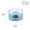 Candle-lite Ocean Blue Mist Scent 3-Wick Aromatherapy Candle with 20-40 Hours of Burn Time, 10 oz