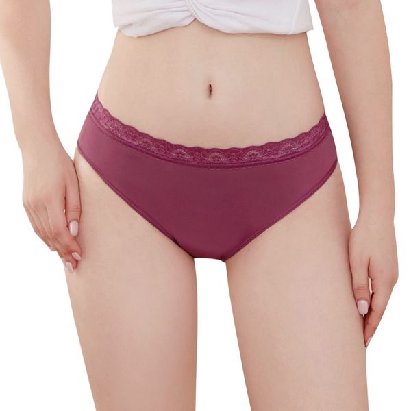 [BEST DOING] Menstrual Panties, Napkin Not Required, Water Absorbent, No Slip, red (wine)