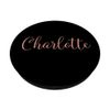 Charlotte Personalized Blush Pink and Black Custom Name PopSockets Swappable PopGrip