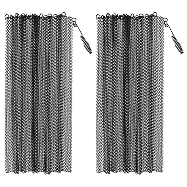 2 Pcs Fireplace Screen Metal Mesh Curtain for Hearth Curtains Outdoor