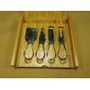 Bamboo Cutting Board Cheese Set with 4 Tools, 8" x 8"  - New in Box