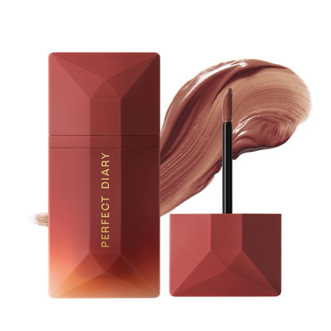 PERFECT DIARY #024 READ ME Lip Tint, Velvet Mat, Red Fox, Yebe, Bourbet, Lipstick, Won't Fall Off, Colored, Red Brown, Lipstick, High Color, Healthy, 0.1 oz (4 g)