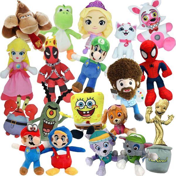 Licensed Bulk Stuffed Animals Plush Toy Variety Pack (6-9") 50 Pc by Toy Barn