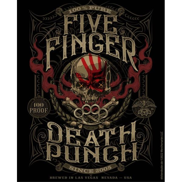 Five Finger Death Punch Sticker 100 Proof Stickers Approx. 12 x 8 cm
