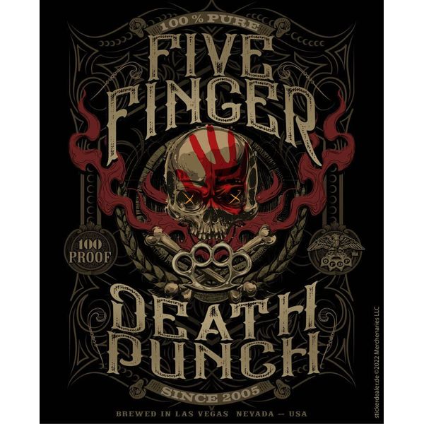 Five Finger Death Punch Aufkleber 100 Proof Sticker ca.12x8 cm