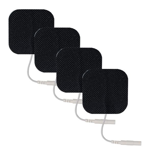 TENS Unit pads by Soft-touch Carbon Electrodes – Latex-Free Replacement pads electrode patches with High Stick performance and non-irritating gel- 2” Sq. 10 packs of 4 each/pack (40 electrodes)
