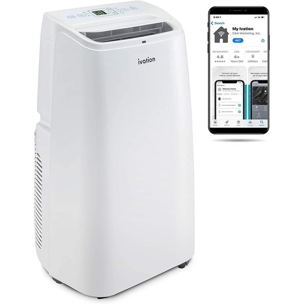 Ivation 12,000 BTU Portable Air Conditioner, Wi-Fi, AC Unit & Dehumidifier