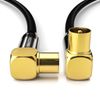 deleyCON TV Cable Plug 90°/Jack 90° Gold-Plated, Black