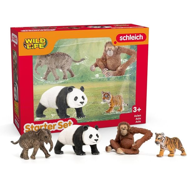 Schleich Wild Life Africa Starter Set Figurine for Ages 3+, 4Pcs Miniature Figure Set, 2.5 x 24.7 x 18.6 cm, 42721, Toy Figure Set for Role-Play, Storytelling, Collecting