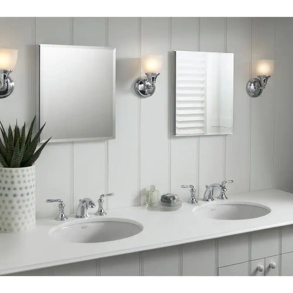 Recessed Bathroom Medicine Cabinet Mirror Rack Adjustable Glass Shelves Storage