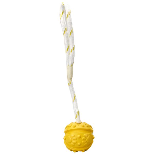 TRIXIE 33482 Ball on a Rope, Natural Rubber, Floating, ø 7/35 cm, Assorted (Red/Yellow)