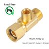 Breezliy Brass Angle Stop Add-A-Tee Valve 3/8" Compression Inlet by 1/4" Compression Outlet Easy Connect Tee (2 Pack)