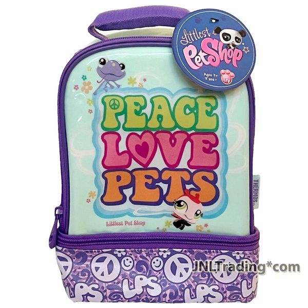 Thermos Littlest Pet Shop Double Compartment Insulated Lunch Bag Peace Love Pets