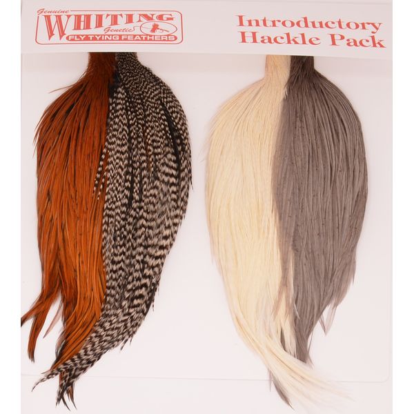 Whiting Introductory Hackle Pack - 4 Assorted 1/2 Capes or Saddles - Style 1/2 Capes