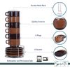 Stackable 5oz Espresso Coffee Cups With Saucers and Stand - Set of 6