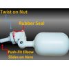 1/4" Mini Adjustable Float Valve Animal Auto-Fill Waterer Push-Fit FDA Approved