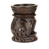 Oil Diffuser - Natural Soapstone Oil Burner Round Elephant 3.25"