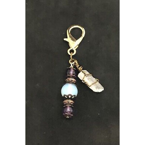 Moonstone, Amethyst Crystal Pet Charm, Crystal Collar Charm, Moonstone Pet Charm