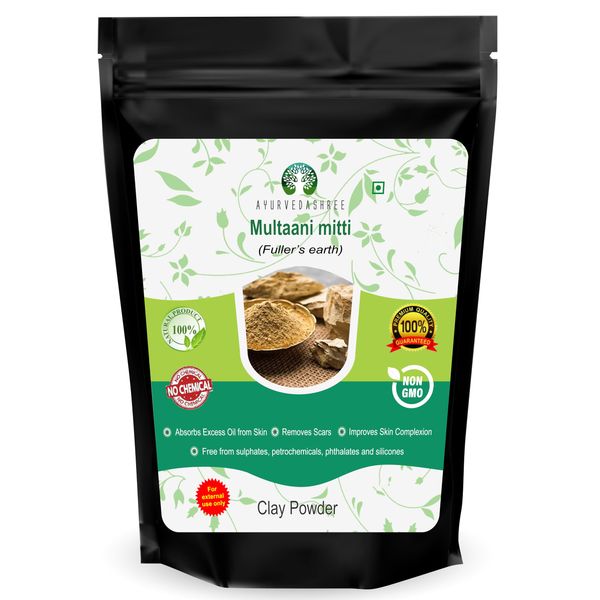 AYURVEDASHREE Pure Fuller's Earth Clay (Multani Mitti) Bentonite Clay 50 Gm | Fuller's Earth Powder | Multani Mud Mitti | Indian Healing Clay | No Added Fragrance | Natural Face Pack