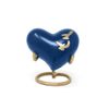 Well Blessed Flying Bird Design Small Heart Keepsake Urn For Ashes.