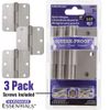 Hardware Essentials 854323 Smooth Corner Satin Nickel Squeak-Proof Door Hinges 3-1/2" (5 Pack)
