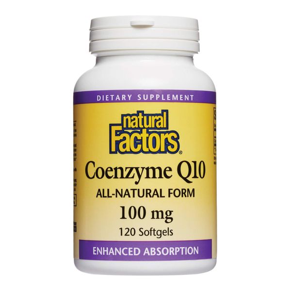 Natural Factors, Coenzyme Q10 100mg, CoQ10 Supplement for Energy, Heart and Antioxidant Support, 120 Softgels