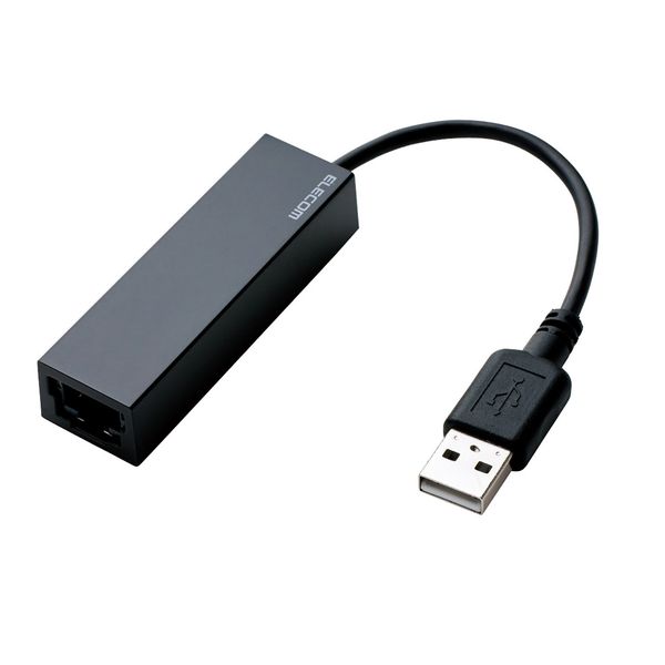 Elecom USB to A USB 2.0 Wired LAN Adapter Black EDC-FUA2-B