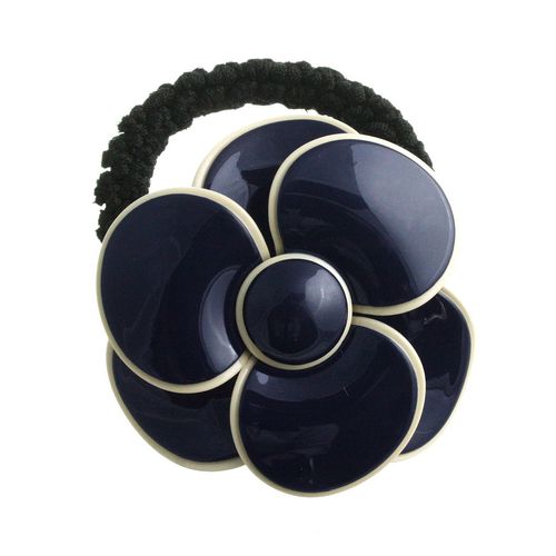 VINGTAINE H7105 Hair Elastics, Camellia, Enamel Style, Basic, Flower, 3D Hair Accessory, Hair Accessories, nvy