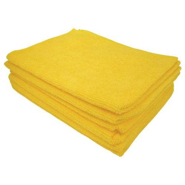 Finchley 5 Star Facilities Microfibre Cleaning Cloth Colour-coded Multi-surface Yellow [Pack 6]+free refill pen (3)