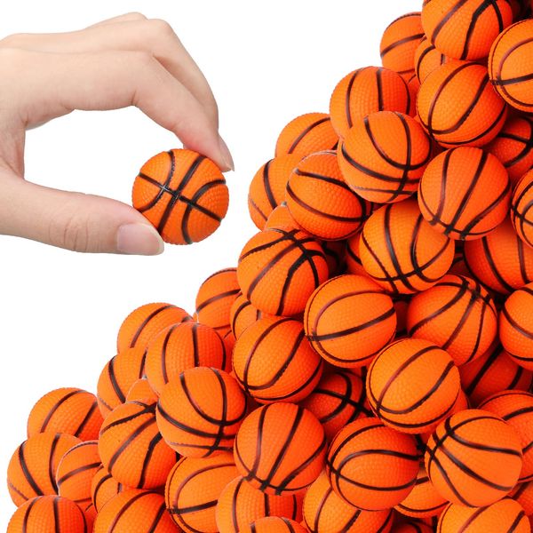 Charniol 200 Pack Mini Basketball Stress Balls, 1.2 Inch Mini Foam Basketball Bulk Basketball Party Favors Decorations for Kids Adults Anxiety Stress Relief