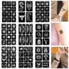 FOCCTS 353 Patterns Temporary Tattoo Stencils 18 Sheets Reusable Tattoo Stickers Removable Body Art Stencil Templates for Women Kids Teenager