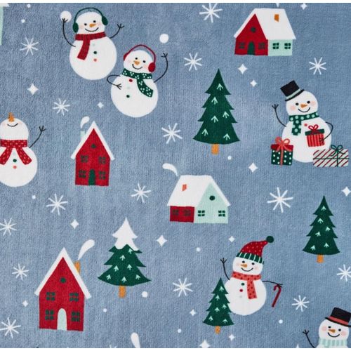 Member’s Mark Holiday Snowman Village Plush Throw, 60” x 70”,