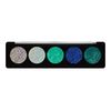 Profusion Cosmetics Aqua Gems 5 Shade Glitter Eyeshadow Palette, Multicolour