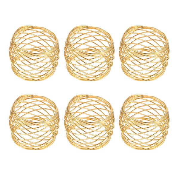 Napkin Rings Napkin Holder for Wedding Reception Table Decoration Party Restaurant Hotel Banquet Dinner Dinnerware Decoration Gold Set of 6