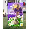 68LDROOTER He Is Risen Easter Garden Flag, Vertical Double Sided, Outdoor Easter Decor Religious Garden Flags (Garden Flag)