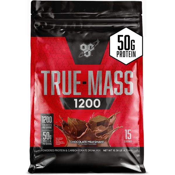 BSN Protein WPI TRUE-MASS Weight Gainer Muscle Mass Powder Vanilla Ice Cream 5.82 lbs, [01] Chocolate, [01] 5.82 lbs (1 Pack)