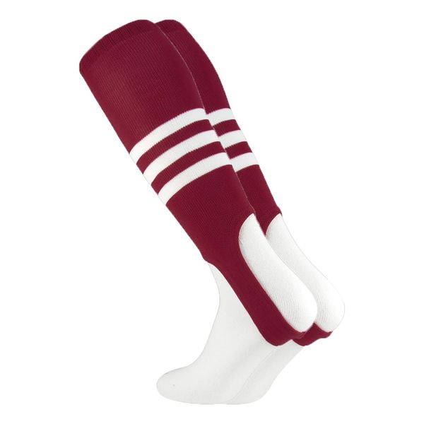 MadSportsStuff Baseball Stirrups Pattern B (Cardinal/White, Medium)